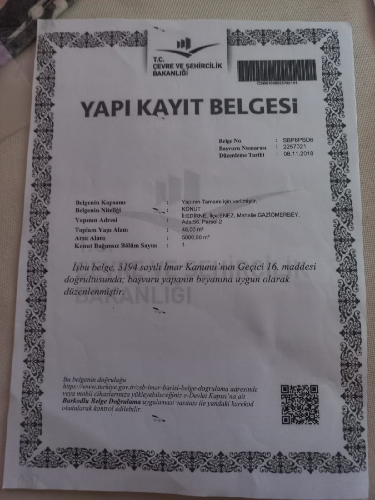 Edirne Enez'de Satılık 23.137 m² Müstesna Çiftlik Evi